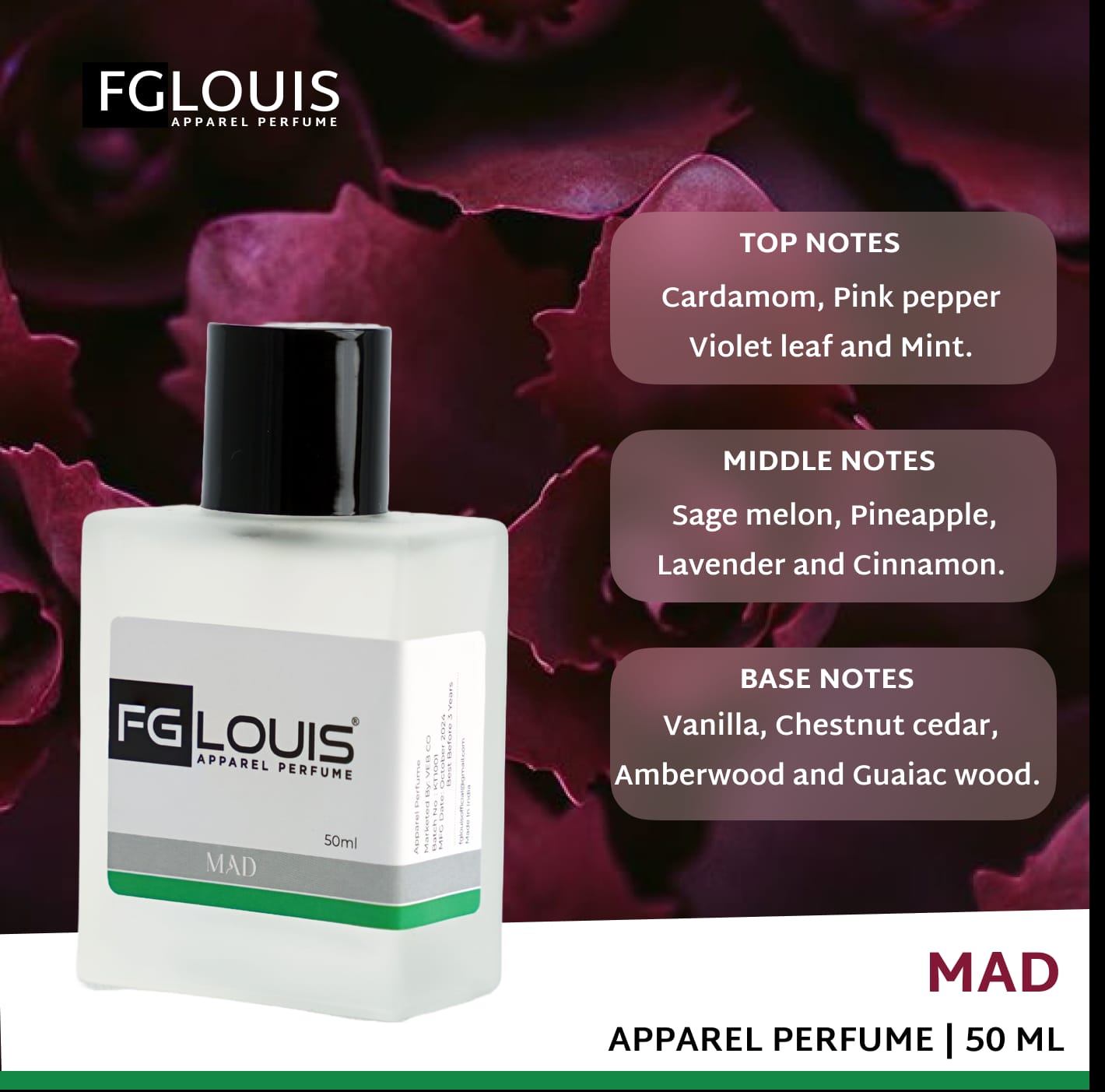 FG LOUIS MAD Long Lasting Perfume for Unisex